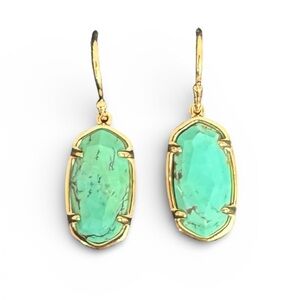 Kendra Scott Lee 18k Gold Vermeil Drop Earrings in Turquoise Brand New